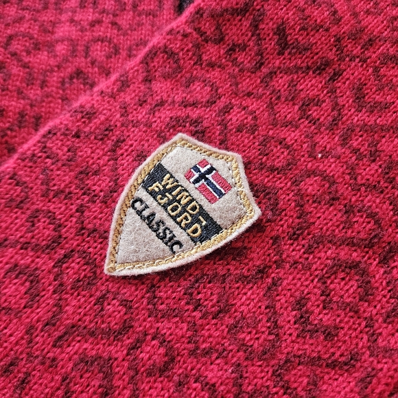 WINDFJORD RED WOOL SWEATER WOMENS XS NEW w TAGS NORWAY - Picture 9 of 9